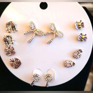 MULTIPLE SILVER TONED HYPERALLERGIC EARRINGS